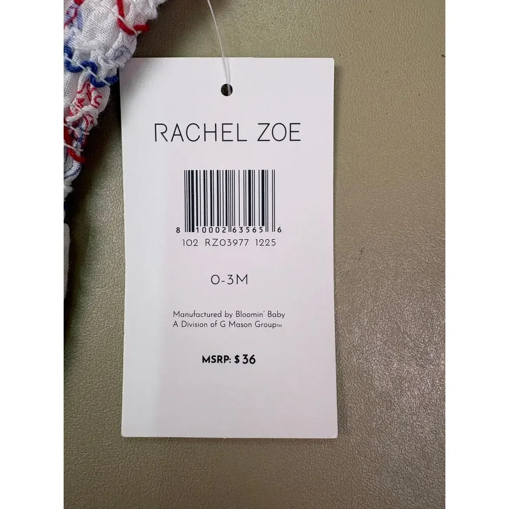 Rachel Zoe Baby Girls 4 Piece Outfit Set 0-3M Nautical Seashell Denim NWT